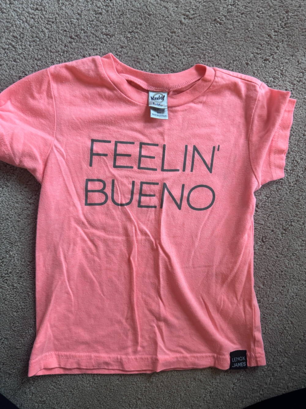Kavio Coral Graphic Toddler Tee with Black Text